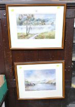 Two lake watercolours