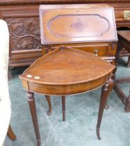 Oak bureau and reproduction corner table