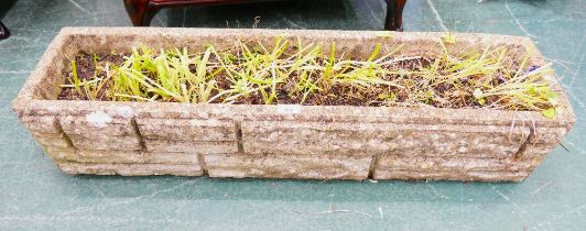 Composite brick effect rectangular planter