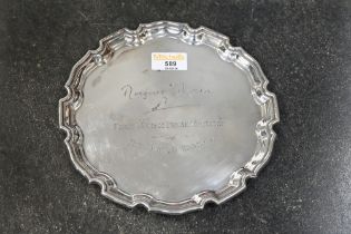 Silver plated tray engraved Margaret Thatcher First Woman Prime Minister