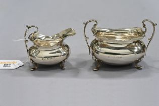 Birmingham silver jug and sugar basin,