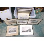 Nine framed Victorian prints