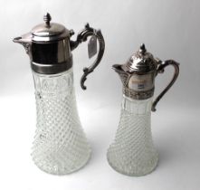 Two silver plated claret jugs