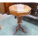 Inlaid octagonal sewing table