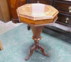 Inlaid octagonal sewing table