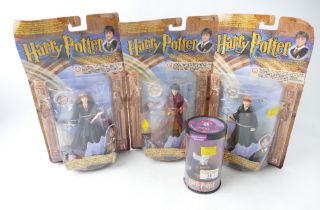 Four Harry Potter figures boxed, Hermione, Ron,