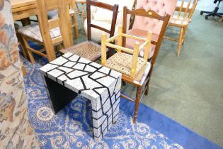 Chairs, occasional table,