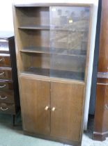 Mid century glass fronted bookcase