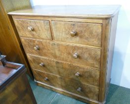 Veneer fronted Victorian 2/3 chest of drawers
