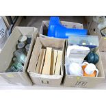 Four boxes of jars, soap,