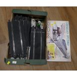 Boxed set of Crossover Speedway Racing set by Marx and box of loose Scalextric