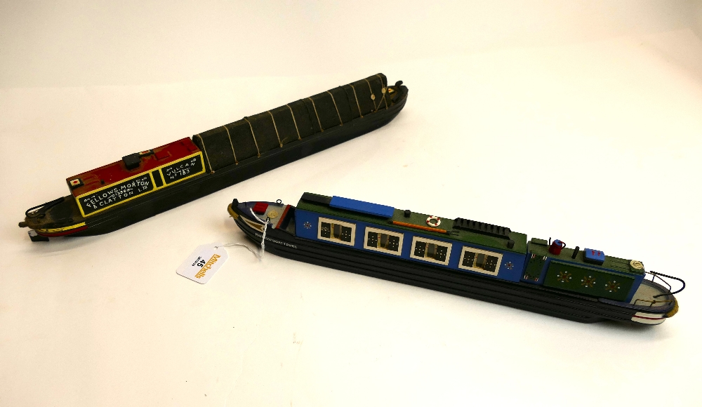 Two model narrowboats/barges, 'Narrowboa - Image 2 of 2