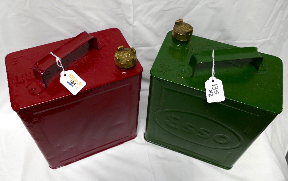 Two 2 Gallon Fuel cans, Green Esso Petro - Image 2 of 4