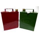 Two 2 Gallon Fuel cans, Green Esso Petro