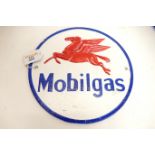 Reproduction cast metal advertising sign for Mobilgas,