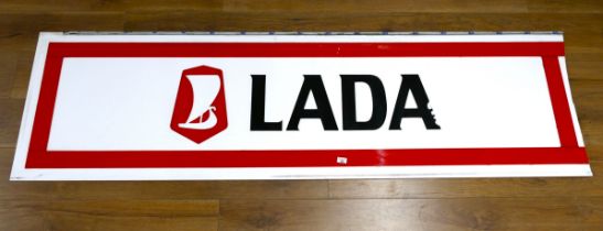 Large perspex advertising sign for Lada,