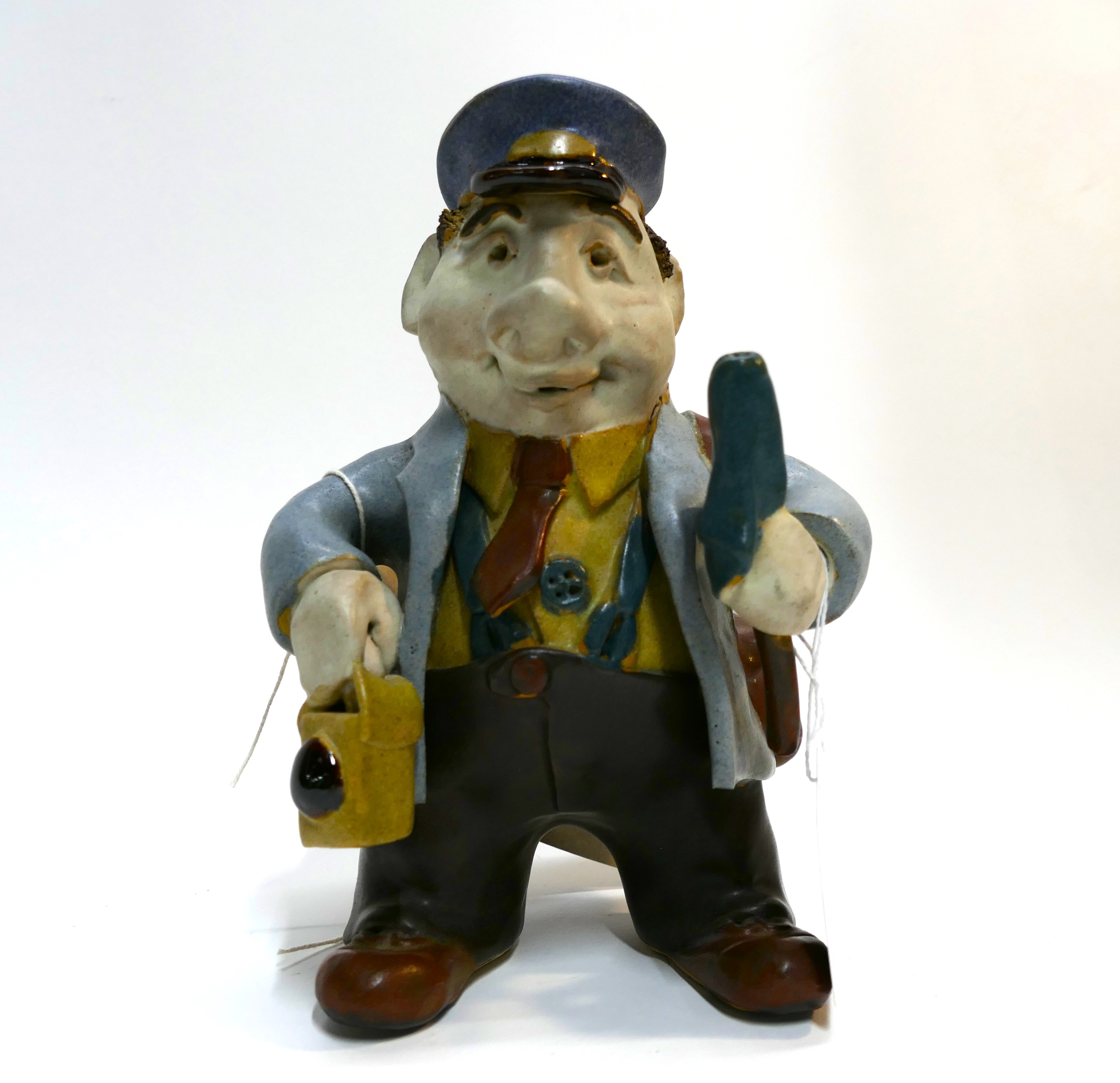 Studio Pottery figure of a railway signa