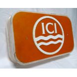 ICI perspex sign, orange and white (cove