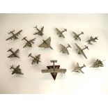 Royal Hampshire pewter model planes incl
