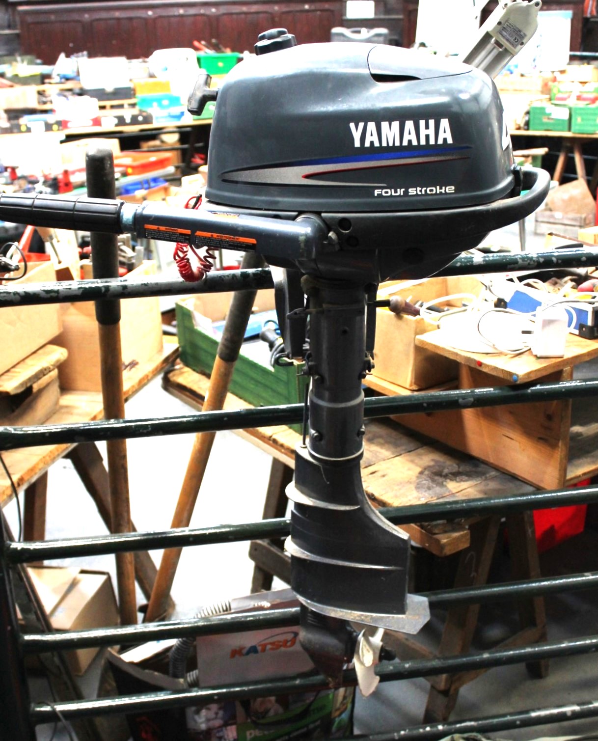 Yamaha No. 4 four stroke outboard motor,