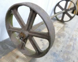 Pair of industrial cast iron mining coal