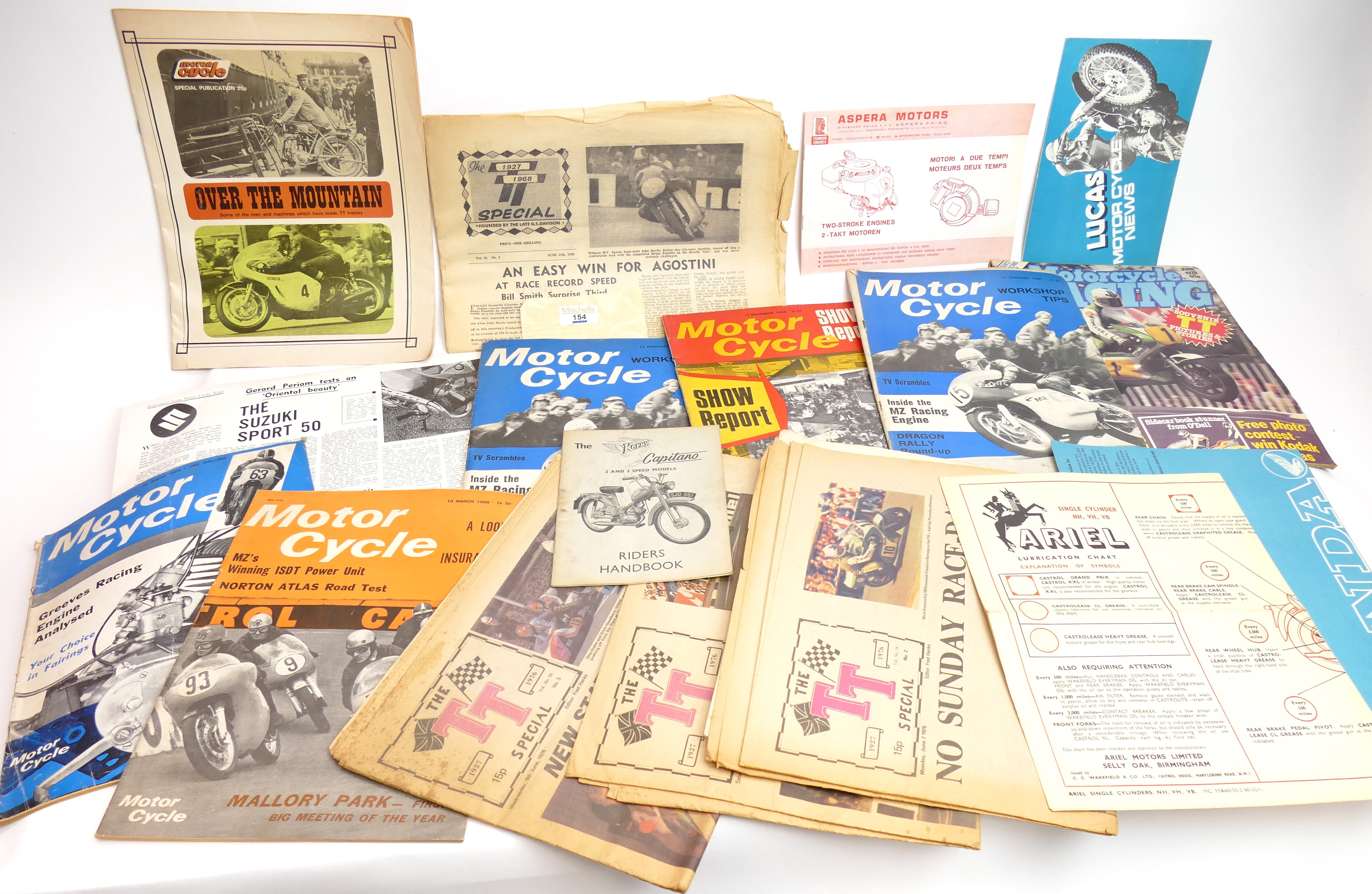 Bundle of vintage motorbike ephemera inc