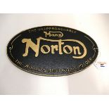 Reproduction cast metal advertising sign