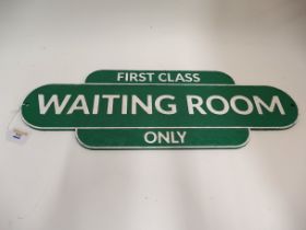 Reproduction cast metal railway sign 'First Class Waiting Room Only',