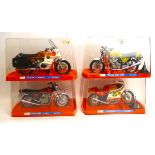 Four Guiloy 1:10 scale motorbike models