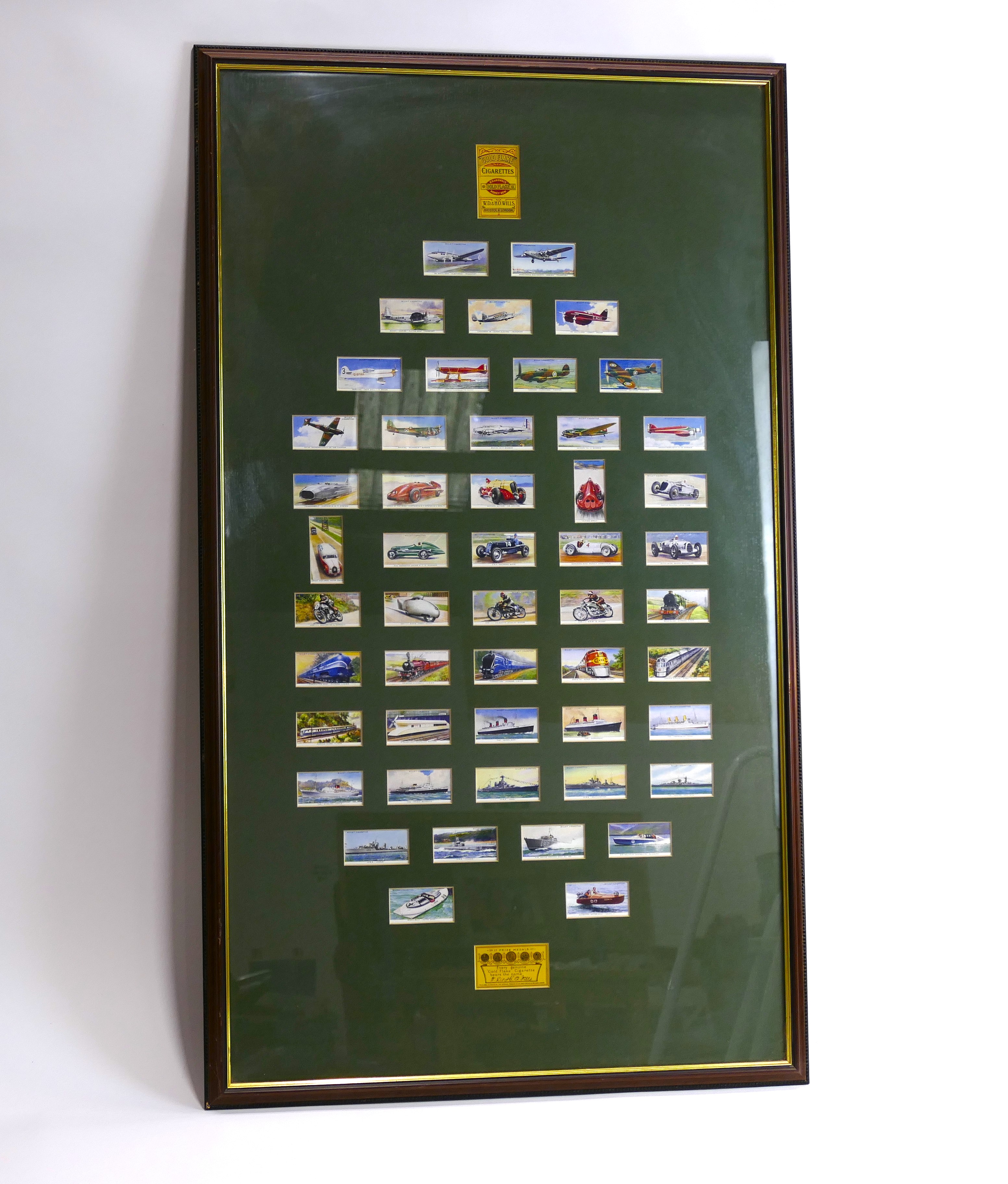 Mounted and framed Wills Cigarette card