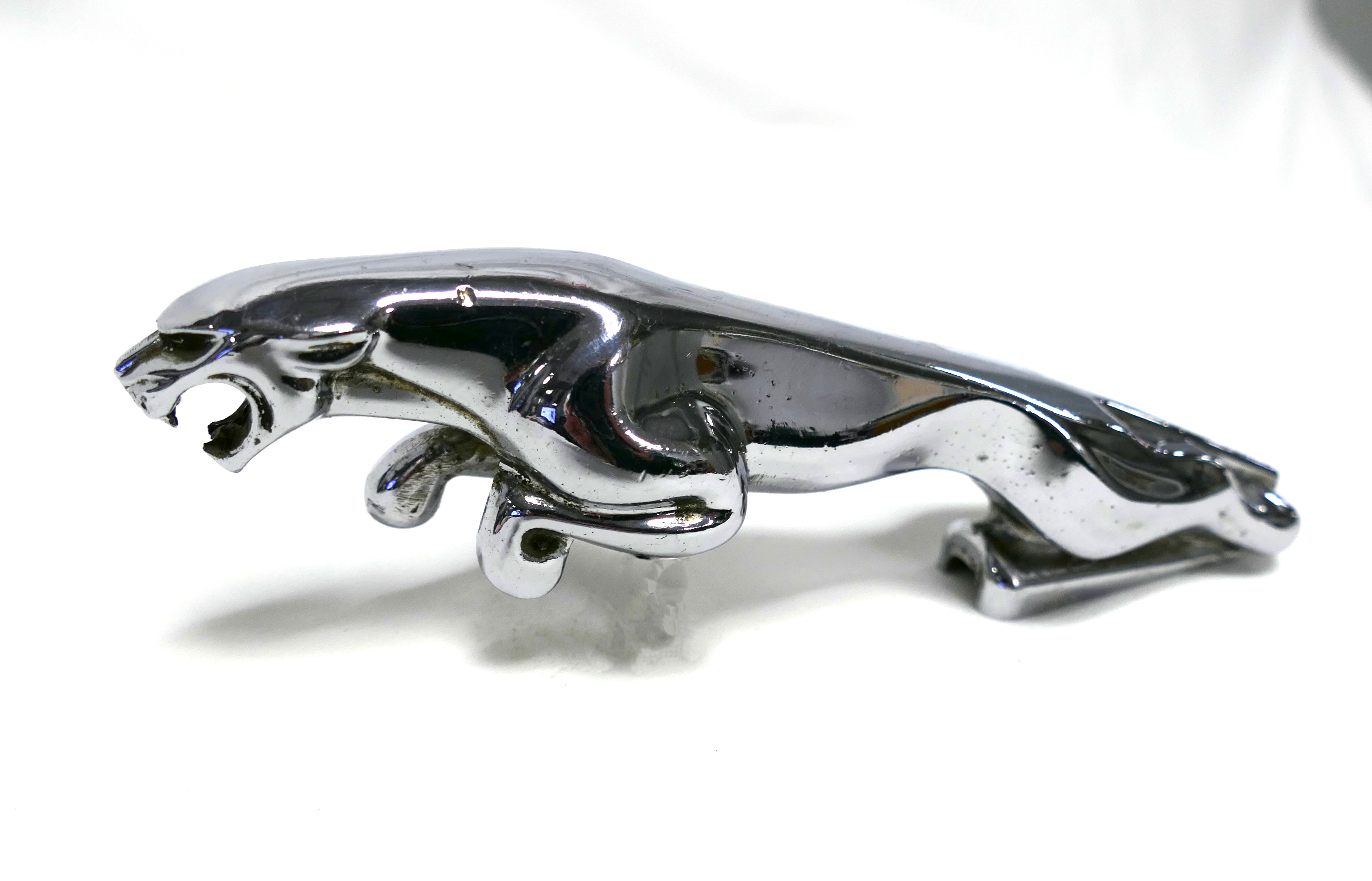 Jaguar chrome leaping car mascot marked