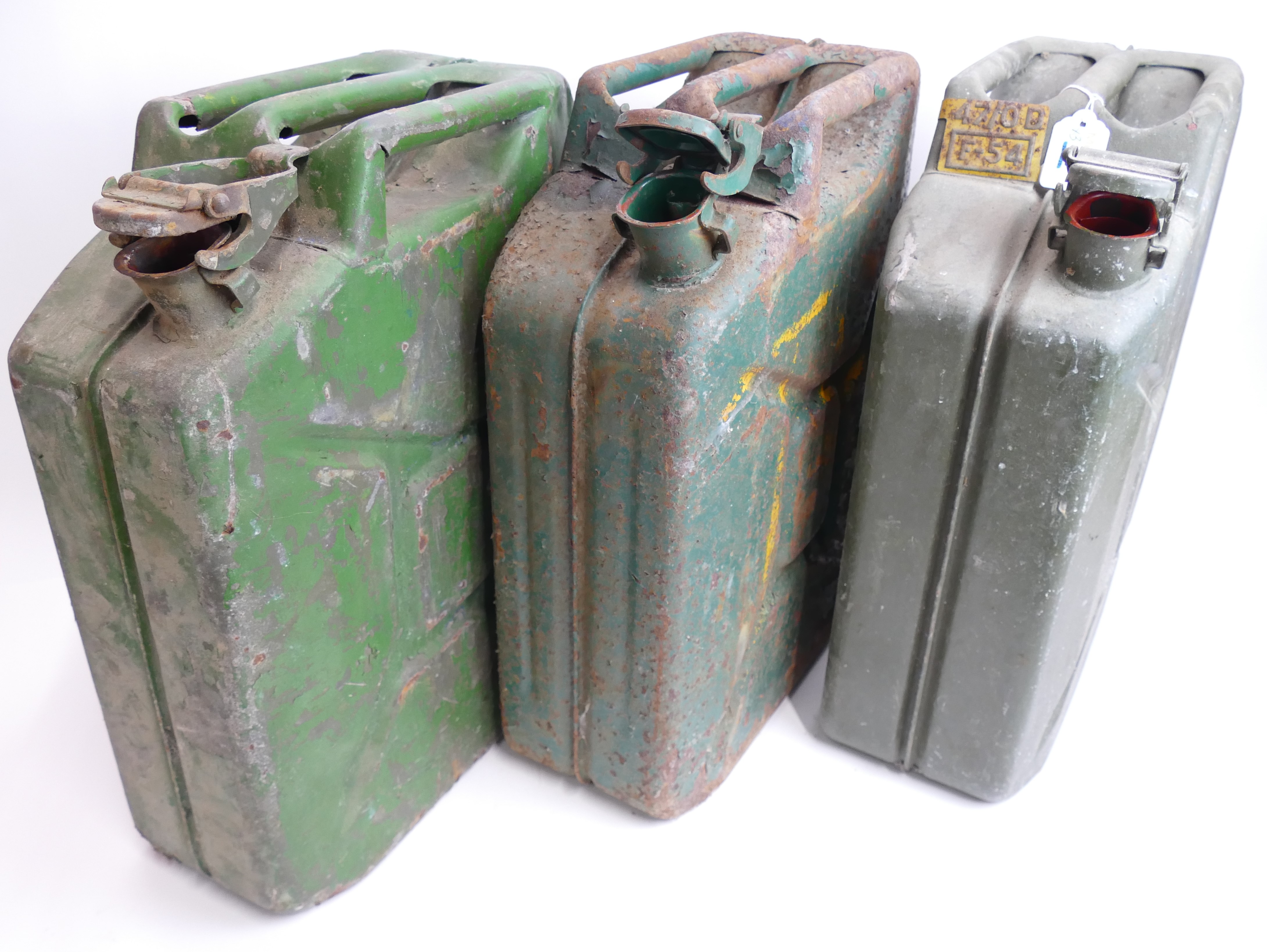Three vintage Jerry cans
