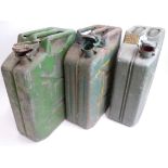 Three vintage Jerry cans