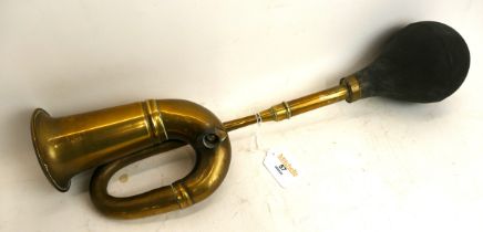 Vintage brass car horn with rubber bulb