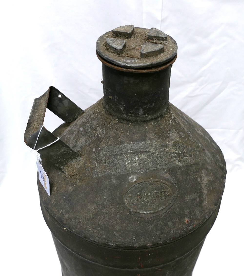 Galvanised EP Co Ltd Oil can, height +/- - Image 3 of 3