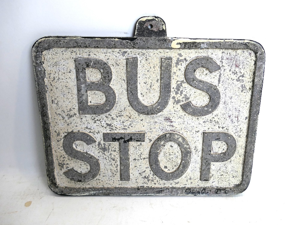 Cast alloy double sided BUS STOP sign by - Image 2 of 2