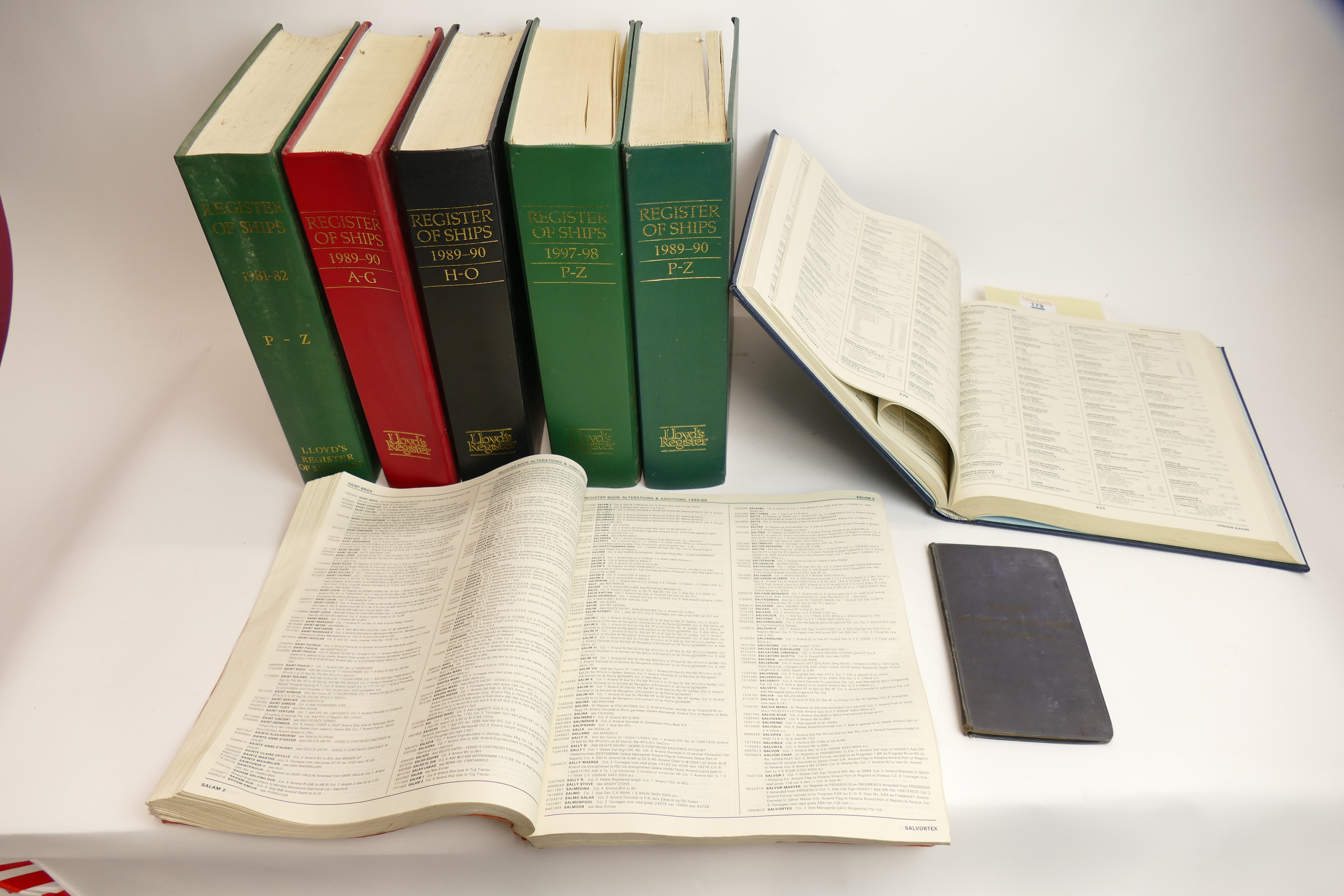 Seven volumes of Register of Ships inclu