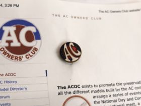 Enamel AC Owners Club badge, diameter +/