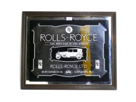 Rolls Royce advertising mirror, black an