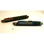 Two model narrowboats/barges, 'Narrowboa