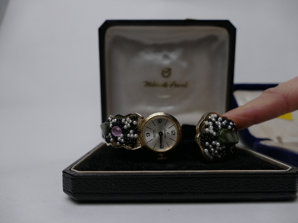 Seeded metal bracelet with concealed 17 jewel Lausanne ladies watch, - Image 3 of 3