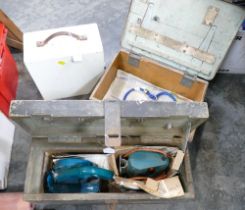 Three vintage wooden toolboxes,