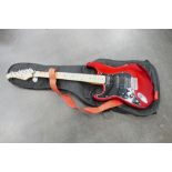 Westfield red Super 500 electric guitar with soft case