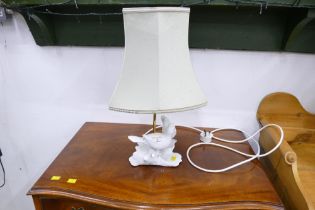 Lamp with ceramic dove form base