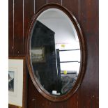 Oval wooden framed mirror,