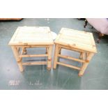 Two bamboo style stools