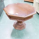 Octagonal oak pedestal table