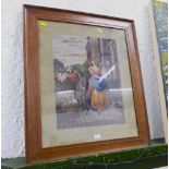 Wooden framed tapestry picture,