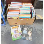 Box of vintage children's annuals, Hotspur, Hurricane, Tom & Jerry, Magpie,
