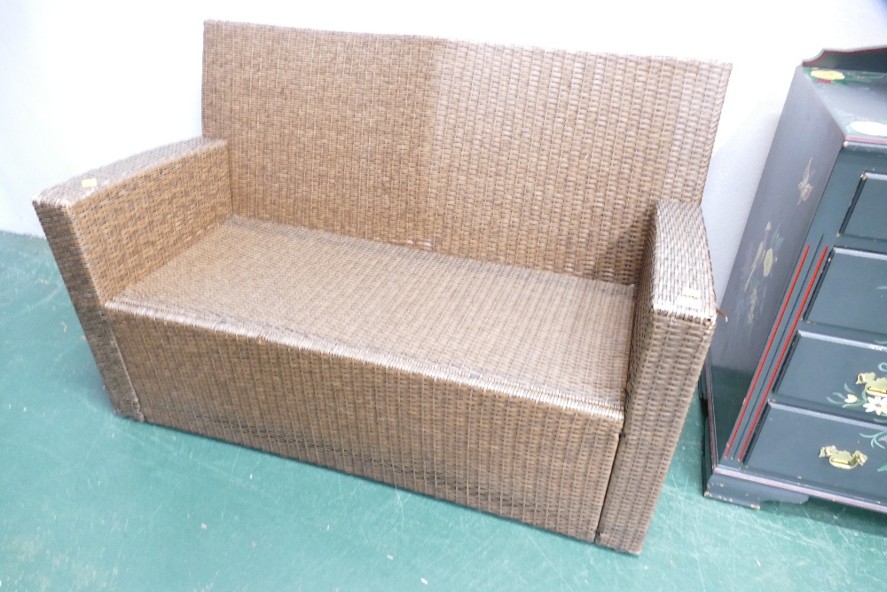 WITHDRAWN - Modern woven two seater garden settee